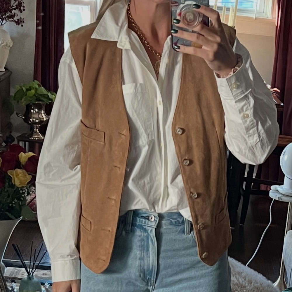 GAP Tan genuine Suede Vest